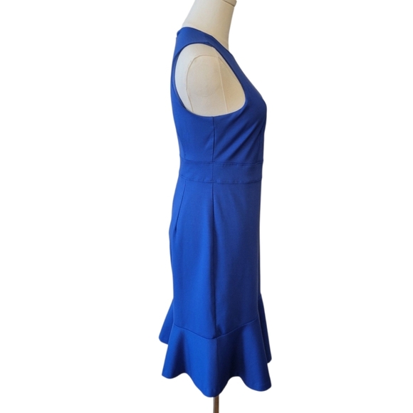 Ann Taylor Blue Sleeveless Flounce Dress Size 2 Petite - Picture 4 of 6